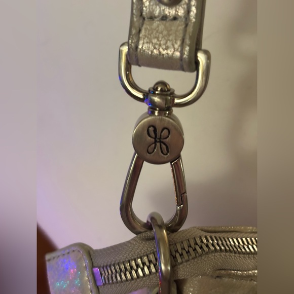 HOBO Silver Metallic Leather Crossbody Bag - Picture 12 of 16